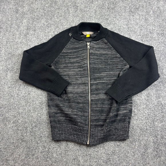 Rumi + Ryder Other - RUMI + RYDER Boys Black/Grey Baseball Collar Full Zip Sweater size: Small (6-7)